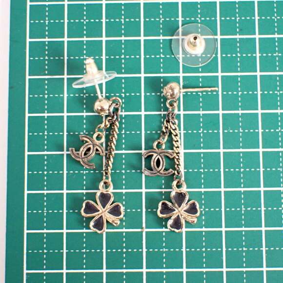 CHANEL Gold Logo Earrings - Picture 11 of 11